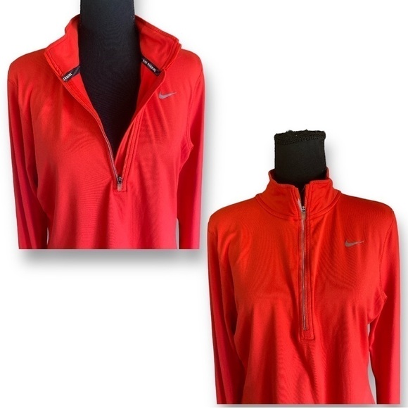 NIKE Running Element Dri-Fit Half Zip Long Sleeve Top High Neck Large Li… - Picture 7 of 8